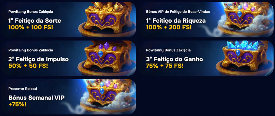 Wizardo online casino bonuses for players in Portugal.